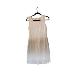Coldwater Creek women’s white crochet knee length dress size petite six